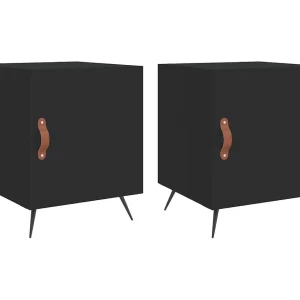 Aars Nachtkastjes 2 st 40x40x50 cm bewerkt hout zwart Aars Nachtkastjes 2 st 40x40x50 cm bewerkt hout zwart