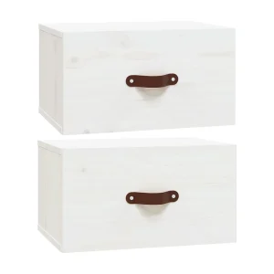 Ahmed Nachtkastjes 2 st wandgemonteerd 40×29,5×22 cm wit Ahmed Nachtkastjes 2 st wandgemonteerd 40×29,5×22 cm wit