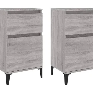 Amite Nachtkastjes 2 st 40x35x70 cm bewerkt hout grijs sonoma eiken Amite Nachtkastjes 2 st 40x35x70 cm bewerkt hout grijs sonoma eiken