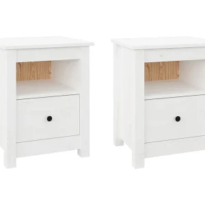 Aldino Nachtkastjes 2 st 40x35x49 cm massief grenenhout wit Aldino Nachtkastjes 2 st 40x35x49 cm massief grenenhout wit