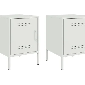 Adam Scott Nachtkastjes 2 st 36x39x50,5 cm staal wit Adam Scott Nachtkastjes 2 st 36x39x50,5 cm staal wit
