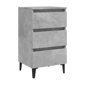 Artan Nachtkastje met metalen poten 40x35x69 cm betongrijs Artan Nachtkastje met metalen poten 40x35x69 cm betongrijs