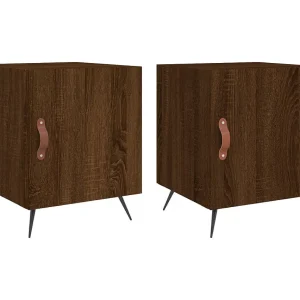 Aars Nachtkastjes 2 st 40x40x50 cm bewerkt hout bruin eikenkleur Aars Nachtkastjes 2 st 40x40x50 cm bewerkt hout bruin eikenkleur