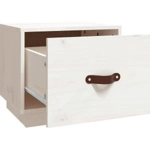 Ballston Lake  Nachtkastje 40x34x35 cm massief grenenhout wit