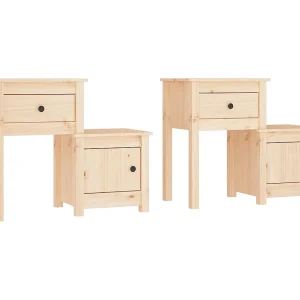 Bailey  Nachtkastjes 2 st 79,5x38x65,5 cm massief grenenhout