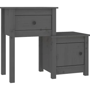 Bailey  Nachtkastje 79,5x38x65,5 cm massief grenenhout grijs