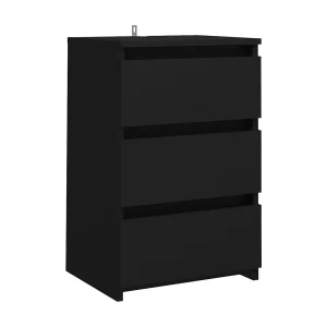 Altamonte Springs Nachtkastje 40x35x62,5 cm bewerkt hout zwart Altamonte Springs Nachtkastje 40x35x62,5 cm bewerkt hout zwart