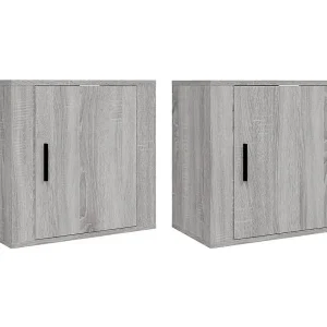 Almond Nachtkastjes 2 st wandgemonteerd 50x30x47 cm grijs sonoma eiken Almond Nachtkastjes 2 st wandgemonteerd 50x30x47 cm grijs sonoma eiken