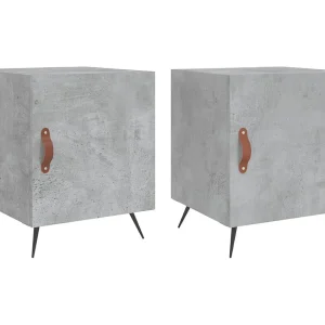 Aars Nachtkastjes 2 st 40x40x50 cm bewerkt hout betongrijs Aars Nachtkastjes 2 st 40x40x50 cm bewerkt hout betongrijs
