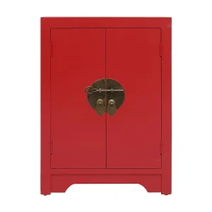 Andre-Paul Nachtkastje 38x28x52 cm paulowniahout rood Andre-Paul Nachtkastje 38x28x52 cm paulowniahout rood