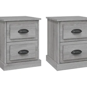 Arras Nachtkastjes 2 st 39x39x47,5 cm bewerkt hout grijs sonoma eiken Arras Nachtkastjes 2 st 39x39x47,5 cm bewerkt hout grijs sonoma eiken