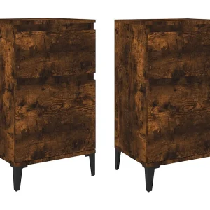 Amite Nachtkastjes 2 st 40x35x70 cm gerookt eikenkleurig Amite Nachtkastjes 2 st 40x35x70 cm gerookt eikenkleurig