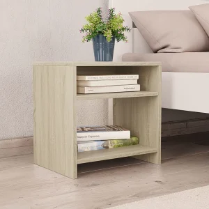 Anelies  Nachtkastjes 2 st 40x30x40 cm bewerkt hout sonoma eikenkleurig