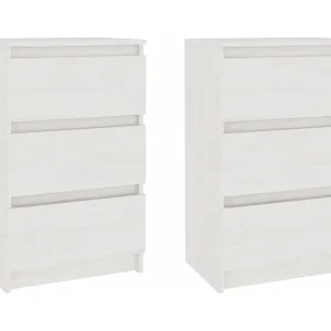 Aaron Michael Nachtkastjes 2 st 40×29,5×64 cm massief grenenhout wit Aaron Michael Nachtkastjes 2 st 40×29,5×64 cm massief grenenhout wit