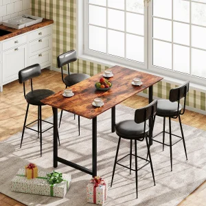 4 zwarte barstoelen met rugleuning, imitatieleer, zithoogte 65 cm 4 zwarte barstoelen met rugleuning, imitatieleer, zithoogte 65 cm