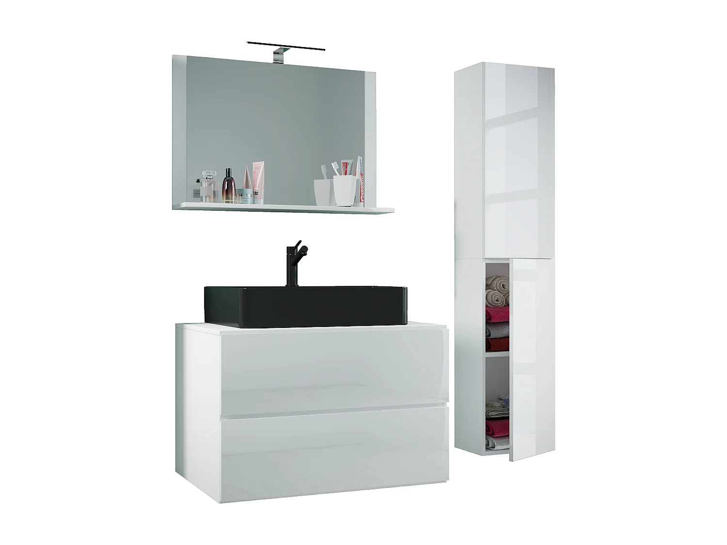 4 stuks wastafel badkamer meubels Lendas 80 cm L
