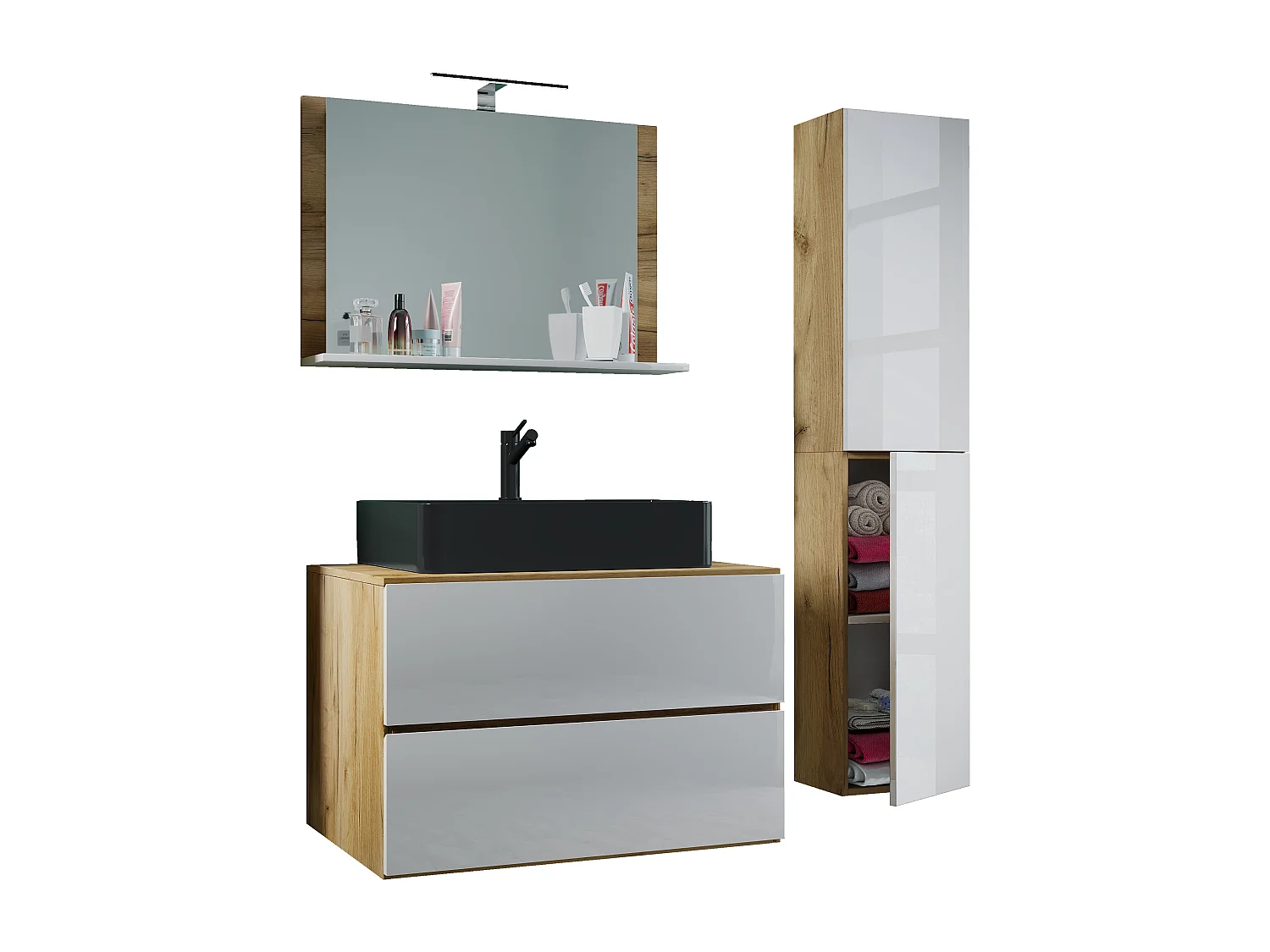 4 stuks wastafel badkamer meubels Lendas 80 cm L