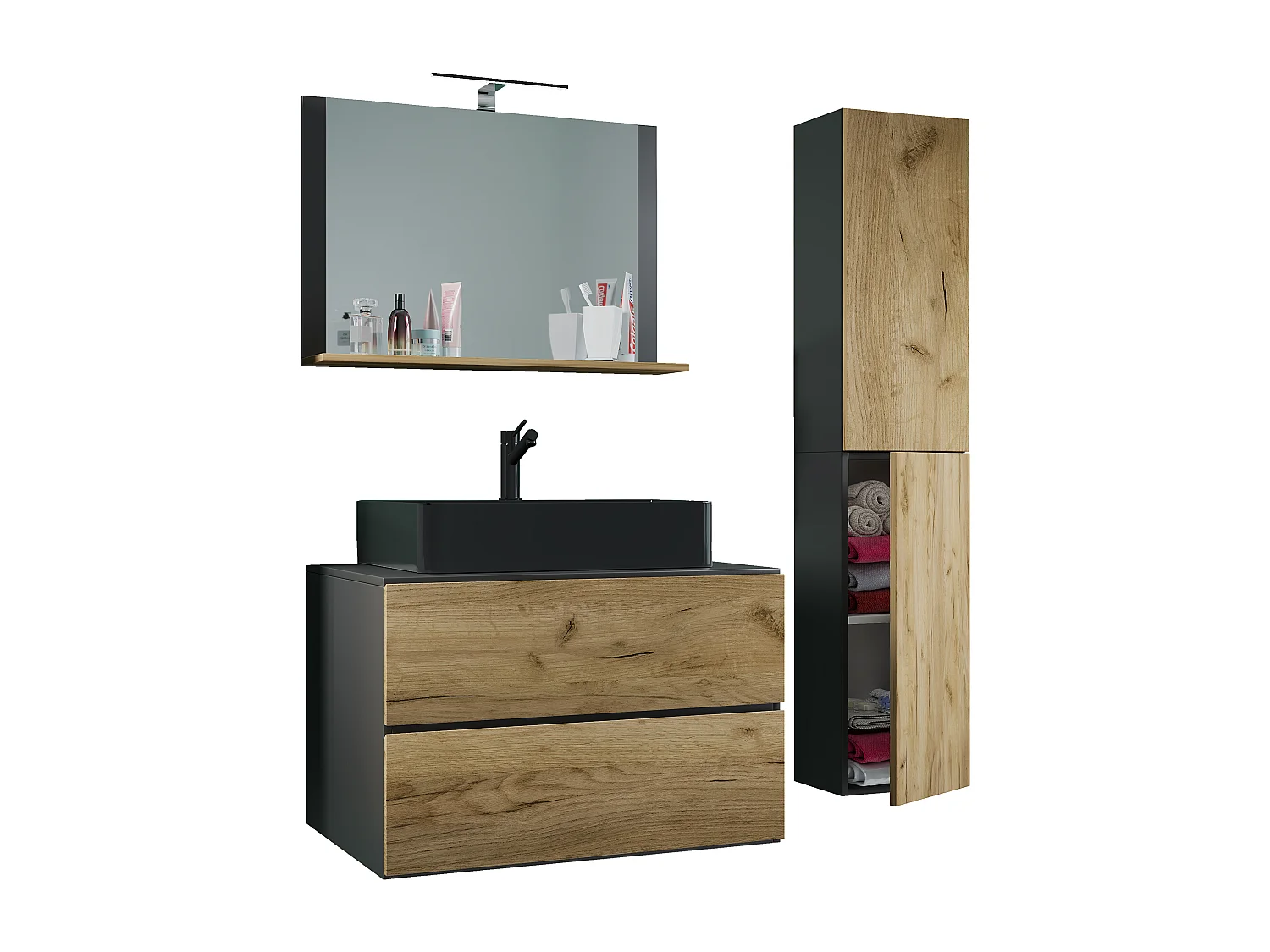 4 stuks wastafel badkamer meubels Lendas 80 cm L