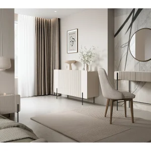 3-deurs buffetkast met kasjmier metaal bont 150×87 cm 3-deurs buffetkast met kasjmier metaal bont 150×87 cm