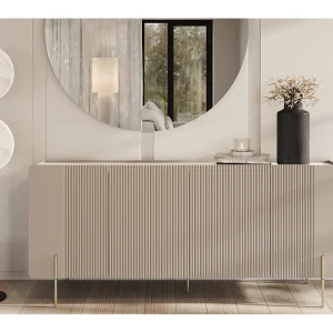 4-deurs buffetkast met metalen kasjmier voet 200×87 cm 4-deurs buffetkast met metalen kasjmier voet 200×87 cm