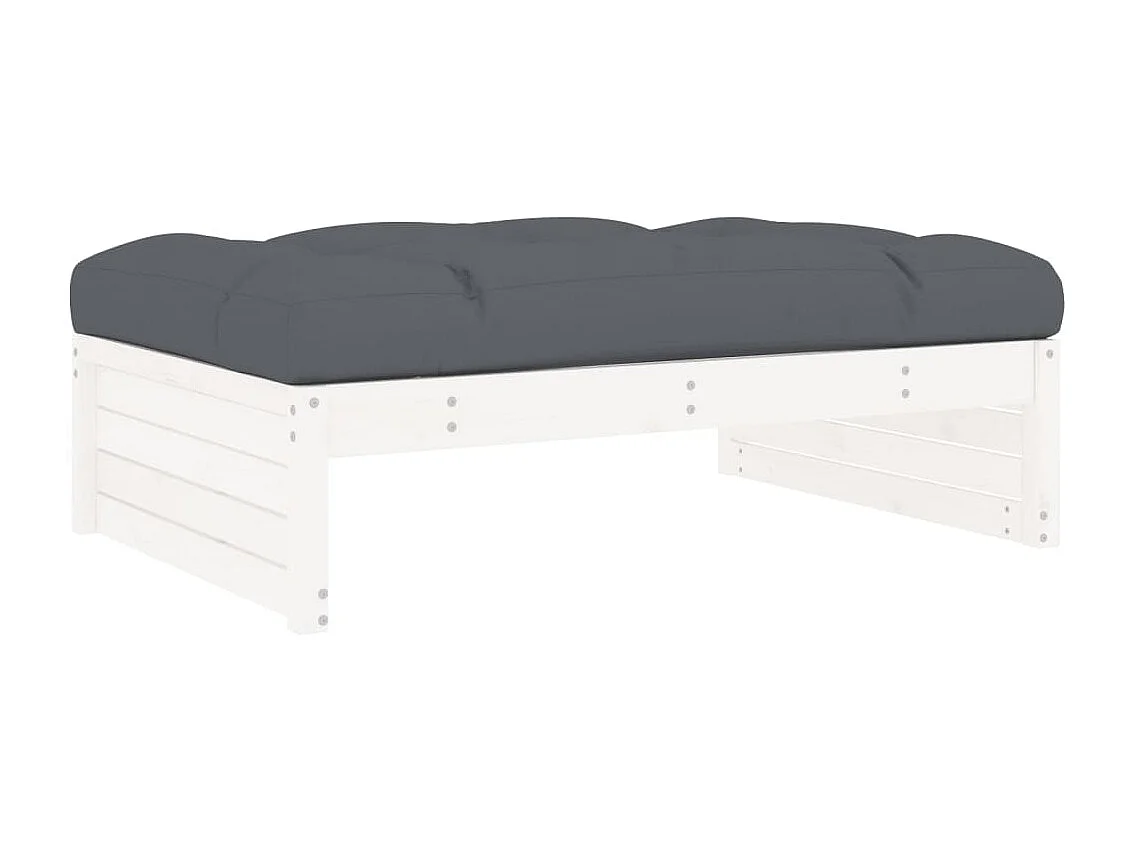 Anne-Camille Tuinvoetenbank 120x80 cm massief grenenhout wit