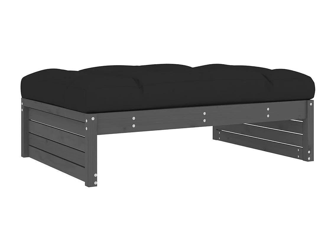 Anne-Camille Tuinvoetenbank 120x80 cm massief grenenhout grijs
