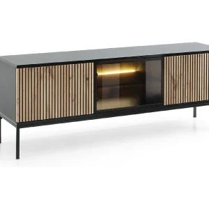 2-deurs tv met ingebouwde LED Zwart-wit 154×56 cm 2-deurs tv met ingebouwde LED Zwart-wit 154×56 cm