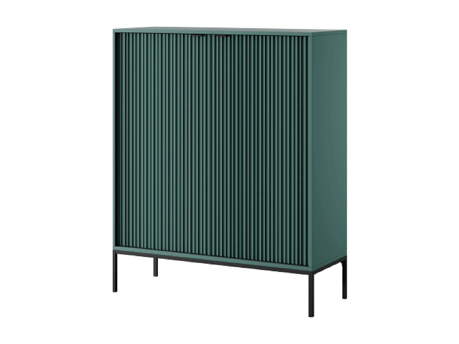 2-deurs buffet met zwarte metalen bladen 104x125 cm