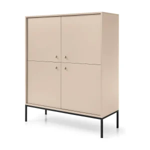 4-deurs buffet met zwarte metalen bladen 104×125 cm 4-deurs buffet met zwarte metalen bladen 104×125 cm
