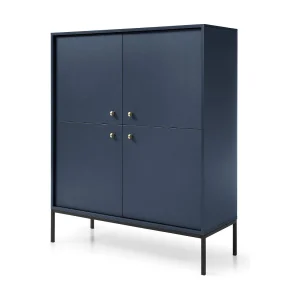4-deurs buffet met zwarte metalen bladen 104×125 cm 4-deurs buffet met zwarte metalen bladen 104×125 cm