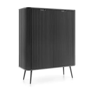 2-deurs buffet met zwart metalen plaat 129×103 cm 2-deurs buffet met zwart metalen plaat 129×103 cm