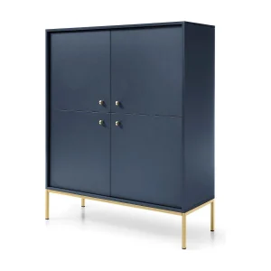 4-deurs buffet met gouden metalen pootjes 104×125 cm 4-deurs buffet met gouden metalen pootjes 104×125 cm