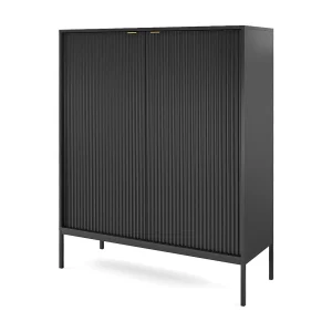 2-deurs buffet met zwarte metalen bladen 104×125 cm 2-deurs buffet met zwarte metalen bladen 104×125 cm