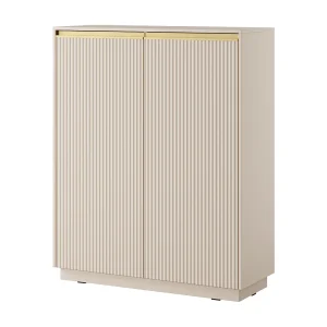 2-deurs buffet in beige gelaagd hout 104×127 cm 2-deurs buffet in beige gelaagd hout 104×127 cm