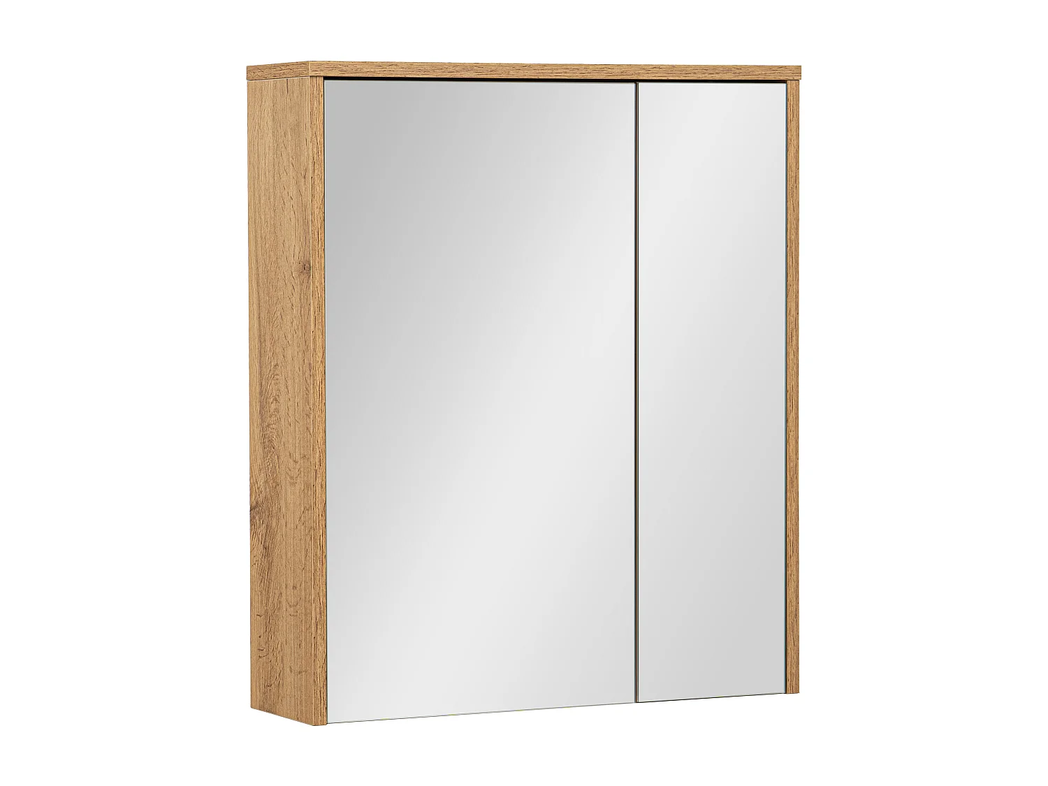 Badkamerkast met spiegel 60 cm 2 deuren Eikenhout Wotan Vivien