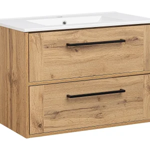 Badkamerset 80 cm Kast met wastafel Eikenhout Wotan Vivien Badkamerset 80 cm Kast met wastafel Eikenhout Wotan Vivien