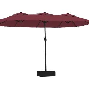 Anderson Parasol dubbel dak met LED 449×265 cm bordeauxrood Anderson Parasol dubbel dak met LED 449×265 cm bordeauxrood