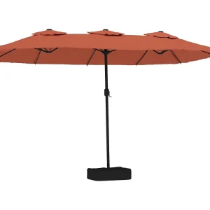 Anderson Parasol dubbel dak met LED 449×265 cm terracottakleurig Anderson Parasol dubbel dak met LED 449×265 cm terracottakleurig