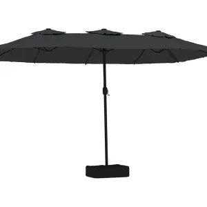 Anderson Parasol dubbel dak met LED 449×265 cm zwart Anderson Parasol dubbel dak met LED 449×265 cm zwart