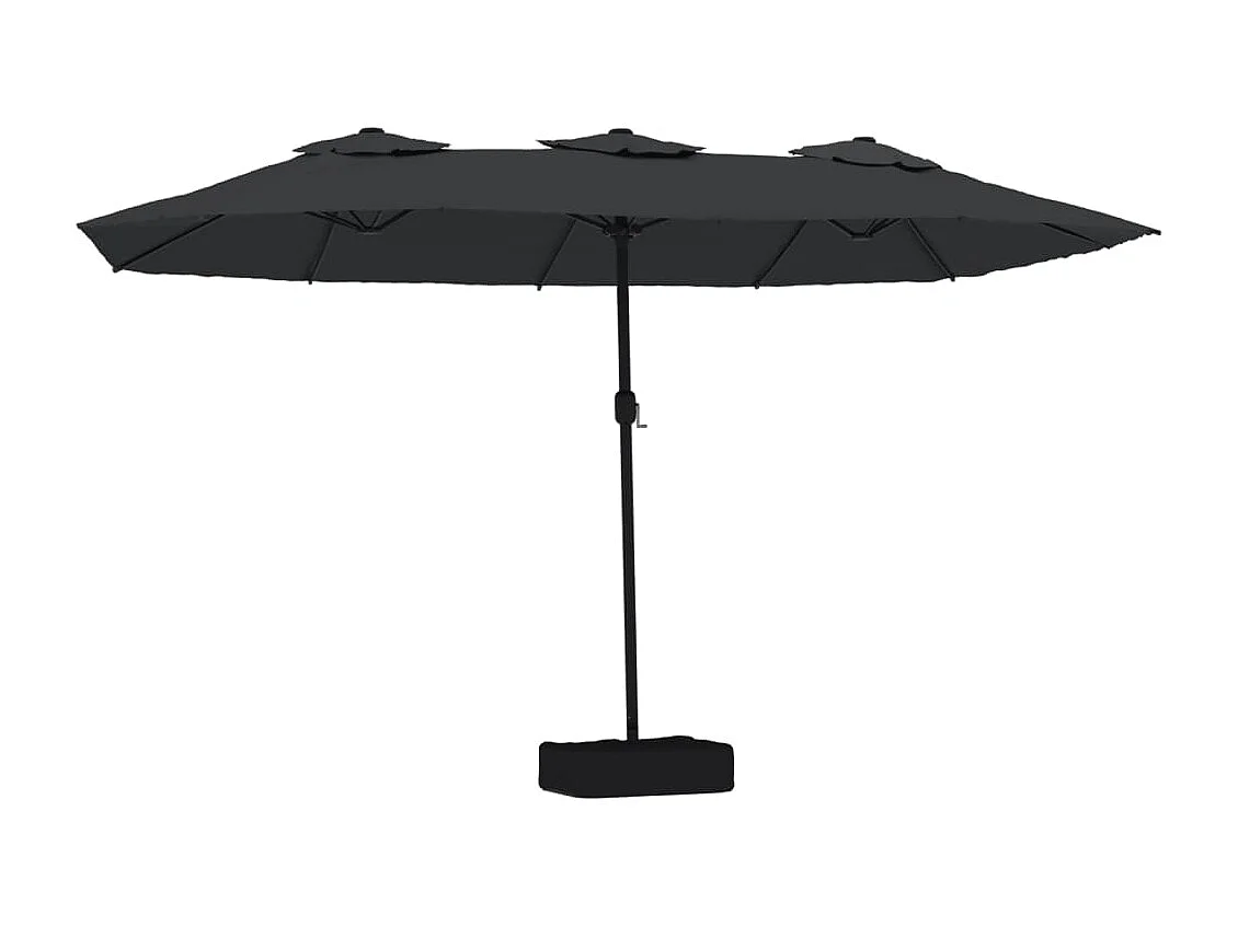Anderson Parasol dubbel dak met LED 449x265 cm zwart