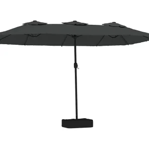 Anderson Parasol dubbel dak met LED 449×265 cm antracietkleurig Anderson Parasol dubbel dak met LED 449×265 cm antracietkleurig