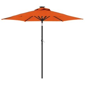 Albemarle Parasol met LED's en stalen paal 225x225x212 cm terracotta Albemarle Parasol met LED's en stalen paal 225x225x212 cm terracotta