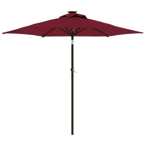 Albemarle Parasol met LED's en stalen paal 225x225x212 cm bordeauxrood Albemarle Parasol met LED's en stalen paal 225x225x212 cm bordeauxrood