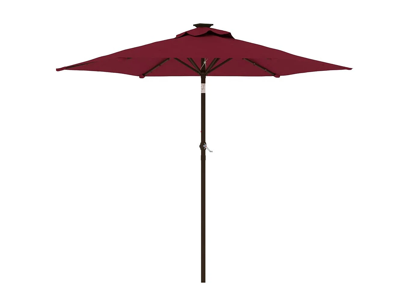 Albemarle Parasol met LED's en stalen paal 225x225x212 cm bordeauxrood