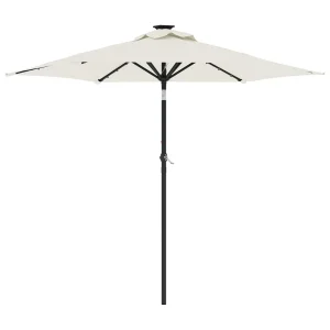 Albemarle Parasol met LED's en stalen paal 225x225x212 cm wit Albemarle Parasol met LED's en stalen paal 225x225x212 cm wit