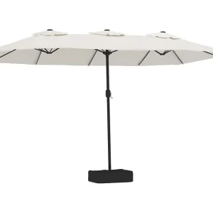 Anderson Parasol dubbel dak met LED 449×265 cm zandwit Anderson Parasol dubbel dak met LED 449×265 cm zandwit