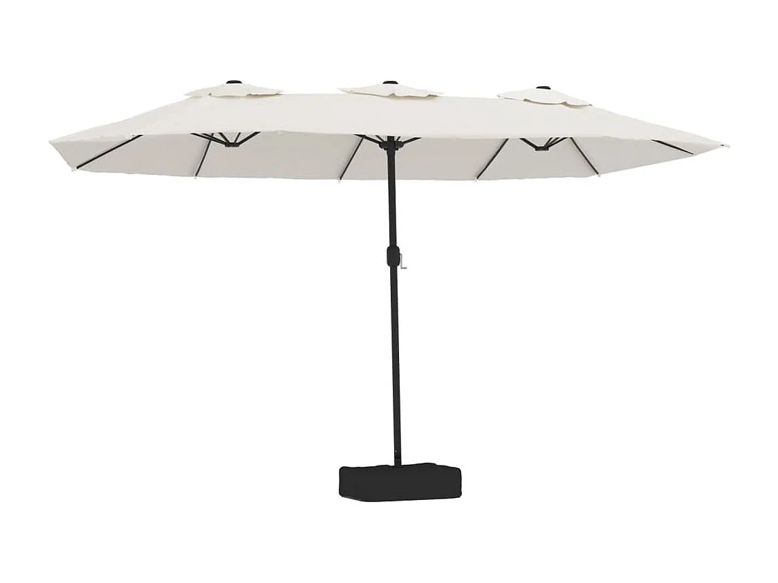 Anderson Parasol dubbel dak met LED 449x265 cm zandwit