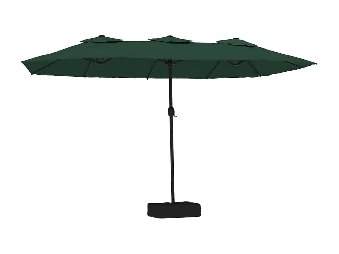 Anderson Parasol dubbel dak met LED 449x265 cm groen