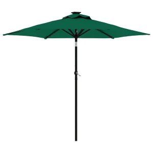 Albemarle Parasol met LED's en stalen paal 225x225x212 cm groen Albemarle Parasol met LED's en stalen paal 225x225x212 cm groen