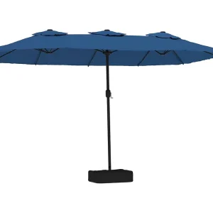 Anderson Parasol dubbel dak met LED 449×265 cm azuurblauw Anderson Parasol dubbel dak met LED 449×265 cm azuurblauw